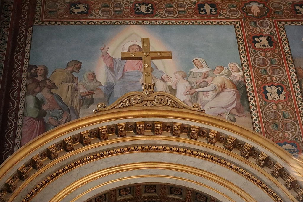 Hippolyte Flandrin - Murales dell'Abbazia di Saint, Germain, des, Prés, La predicazione di Gesù